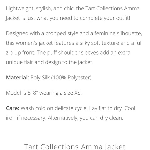 Tart Collection Amma Jacket Size XS - Picture 7 of 8